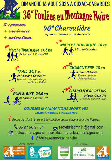 Affiche de la course 36ème Foulées en Montagne Noire / Run & Bike